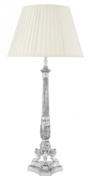 Casa Padrino Luxury Baroque Table Lamp Antique Silver, Diameter 16 cm, Height 100 cm, Lampshade Cream