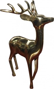 Casa Padrino Ciervo decorativo de diseño Oro - Aluminio pulido - 28 x 14 x 36 cm Casa Padrino Ciervo decorativo de diseño Oro - Aluminio pulido - 28 x 14 x 36 cm