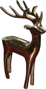 Casa Padrino Designer Deko Hirsch Gold 14 x 6 x 23 cm - Luxuriöse Skulptur aus poliertem Aluminium