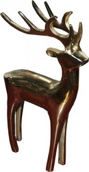 Casa Padrino Designer Deko Hirsch Gold 14 x 6 x 23 cm - Luxuriöse Skulptur aus poliertem Aluminium