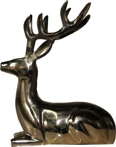 Skulptur Liegender Hirsch Gold Figur Metall