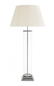 Casa Padrino Luxus Tischleuchte Nickel, massive Ausführung, Durchmesser 21 x 59 x H 121 cm