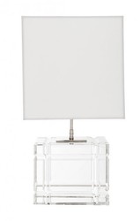 Casa Padrino Lampe de Table de Luxe Nickel, Verre Cristal, Abat-jour Blanc, Diamètre 23 x 30 x H 57 cm