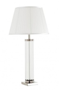 Casa Padrino Luxus Tischleuchte Nickel - Elegante Designleuchte aus Eisen und Glas, Durchmesser 16 x 46 x H 83 cm