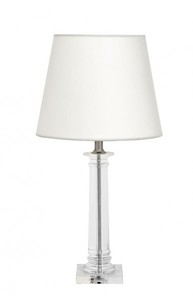 Casa Padrino Luxus Tischleuchte aus Nickel und Kristallglas, Durchmesser 13 x 35 x H 70 cm