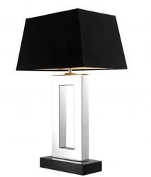 Casa Padrino Lampe de table de luxe en acier et granit, noir, 28 x 45 x H 71 cm