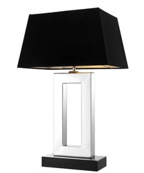 Casa Padrino Lampe de table de luxe en acier et granit, noir, 28 x 45 x H 71 cm
