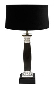 Casa Padrino Luxus Tischleuchte im edlen Design Schwarz Nickel 40 x 74 cm