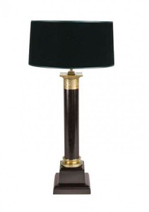 Casa Padrino Luxus Tischleuchte in Schwarz und Messing, Durchmesser 18 x 40 x H 83 cm, massive Designleuchte