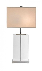 Casa Padrino Luxus Tischleuchte aus Nickel und Kristallglas, Durchmesser 16 cm, Höhe 51 cm, Lampenschirm Weiß