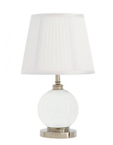 Casa Padrino Luxus Tischleuchte Nickel, Kristallglas und Eisen, Durchmesser 11 x 25 x H 42 cm