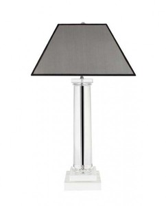 Casa Padrino Luxus Tischleuchte im Barockstil - Nickel mit Kristallglas, H 85 cm