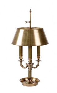 Casa Padrino Luxus Tischleuchte im Banker Stil Antik Messing, Durchmesser 34 x H 68 cm