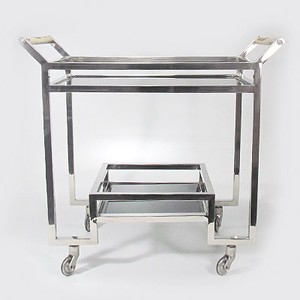 Casa Padrino Desserte de Bar Chariot de Service en Laiton Nickelé 74 x 40 x H. 69 cm - Mobilier de Luxe Hôtel & Restaurant Casa Padrino Desserte de Bar Chariot de Service en Laiton Nickelé 74 x 40 x H. 69 cm - Mobilier de Luxe Hôtel & Restaurant