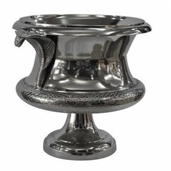 Casa Padrino Baroque flower vase Cobra brass nickel plated - plant pot - hotel decoration - flower pot Casa Padrino Baroque flower vase Cobra brass nickel plated - plant pot - hotel decoration - flower pot