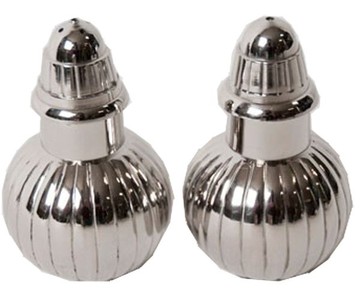 Casa Padrino Art Nouveau Baroque Salt and Pepper Set Brass nickel plated Paris - antique style Casa Padrino Art Nouveau Baroque Salt and Pepper Set Brass nickel plated Paris - antique style