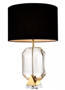 Casa Padrino Luxus Tischleuchte Gold 22 x 43 x H 67 cm - Elegante Kristallglas Leuchte fuer gehobene Wohnansprueche