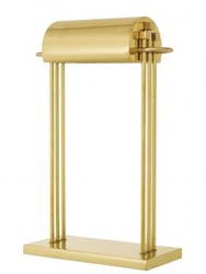 Casa Padrino Luxus Tischleuchte aus massivem Messing poliert - 31 x 15 x 51 cm - Elegante Hotel & Restaurant Leuchte