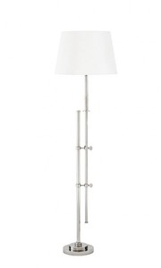 Casa Padrino Luxury Floor Lamp Nickel in modern design, Height 161-187 cm, Diameter 23 cm, White Lampshade