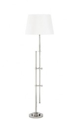 Casa Padrino Lámpara de pie de lujo Níquel diseño moderno, Altura 161-187 cm, Diámetro 23 cm, Pantalla blanca