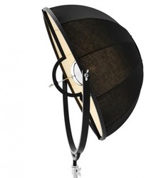 Casa Padrino Lampada da terra di lusso nera - Lampada design massiccia in nichel e cotone, diametro 80 cm, altezza 178-203 cm