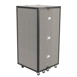Casa Padrino Luxury Bar Cabinet in Vintage Suitcase Design Black / White - 88 x 88 x H. 122 cm - Art Deco Barock Trunk Cabinet