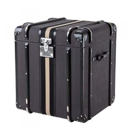 Casa Padrino Luxus Cassettiera a Baule Dark Grey Canvas - Art Deco Barocco Liberty Comodino 56 x 58 x H. 63 cm Casa Padrino Luxus Cassettiera a Baule Dark Grey Canvas - Art Deco Barocco Liberty Comodino 56 x 58 x H. 63 cm