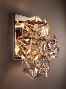 Casa Padrino Luxus Wandleuchte Nickel aus Metall und Glas, 23 x 15 x 26 cm