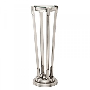 Casa Padrino Luxus Barock Beistelltisch Säule aus Messing im Vintage Nickel Finish 36 x H 105.5 cm Casa Padrino Luxus Barock Beistelltisch Säule aus Messing im Vintage Nickel Finish 36 x H 105.5 cm
