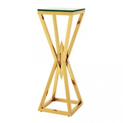 Casa Padrino Table d'appoint de luxe Piédestal en acier inoxydable finition or 35 x 35 x H 101 cm Casa Padrino Table d'appoint de luxe Piédestal en acier inoxydable finition or 35 x 35 x H 101 cm