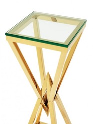 Casa Padrino Table d'appoint de luxe Piédestal en acier inoxydable finition or 35 x 35 x H 101 cm Casa Padrino Table d'appoint de luxe Piédestal en acier inoxydable finition or 35 x 35 x H 101 cm