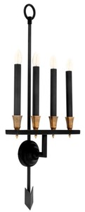 Casa Padrino luxury wall lamp gunmetal / vintage brass 44 x 14.5 x H. 100 cm - Luxury lighting - Luxury interior - Luxury quality
