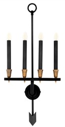 Casa Padrino applique murale de luxe bronze à canon / laiton vintage 44 x 14,5 x H. 100 cm - éclairage de luxe - intérieur de luxe - qualité de luxe