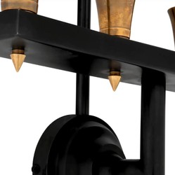 Casa Padrino applique murale de luxe bronze à canon / laiton vintage 44 x 14,5 x H. 100 cm - éclairage de luxe - intérieur de luxe - qualité de luxe