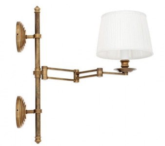 Casa Padrino Luxus Wandleuchte Messing mit Schwenkarm - 21,5 x 37-50 x 51 cm