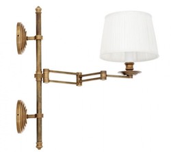 Casa Padrino Lampada da Parete di Lusso in Ottone con Braccio Orientabile - 21,5 x 37-50 x 51 cm