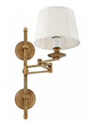 Casa Padrino Lampada da Parete di Lusso in Ottone con Braccio Orientabile - 21,5 x 37-50 x 51 cm
