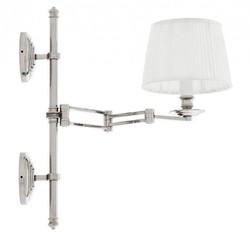 Casa Padrino Luxus Wandleuchte Nickel mit Schwenkarm - 21,5 x 37-50 x 51 cm