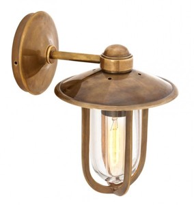 Casa Padrino Luxus Wandleuchte aus Messing und Glas - Goldfarben, 18 x 22,5 x 28 cm