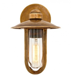 Casa Padrino Luxus Wandleuchte aus Messing und Glas - Goldfarben, 18 x 22,5 x 28 cm