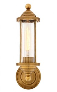 Casa Padrino Luxus Wandleuchte Messing - Wandlampe im edlen Design - 11,5 x 16 x 38 cm