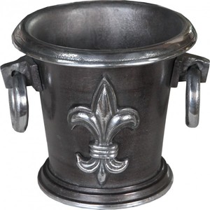 Casa Padrino Enfriador de vino barroco en plata antigua, altura 19 cm, diámetro 22 cm, soporte de vino macizo Casa Padrino Enfriador de vino barroco en plata antigua, altura 19 cm, diámetro 22 cm, soporte de vino macizo