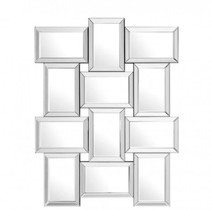 Casa Padrino Specchio da Parete Designer di Lusso in Vetro Specchiato - 91 x H 120 cm - Luxury Collection