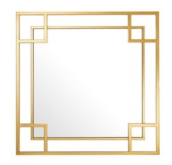 Casa Padrino Specchio da Parete di Lusso Design Oro 90 x H 90 cm - Specchio Elegante in Acciaio Inox
