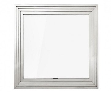 Casa Padrino Specchio da Parete Designer di Lusso 100 x H 100 cm - Argento / Grigio in Acciaio Inox