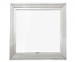 Casa Padrino Specchio da Parete Designer di Lusso 100 x H 100 cm - Argento / Grigio in Acciaio Inox