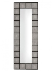 Casa Padrino Specchio da Parete Designer di Lusso in Mogano Grigio / Nero, 80 x H 220 cm