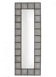 Casa Padrino Specchio da Parete Designer di Lusso in Mogano Grigio / Nero, 80 x H 220 cm