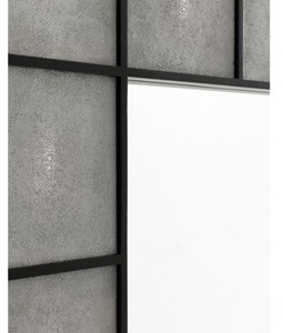 Casa Padrino Designer Luxus Wandspiegel aus Mahagoni Holz, Grau / Schwarz, 100 x 140 cm