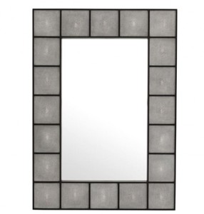 Casa Padrino Specchio da Parete di Lusso Designer in Legno di Mogano, Grigio / Nero, 100 x 140 cm